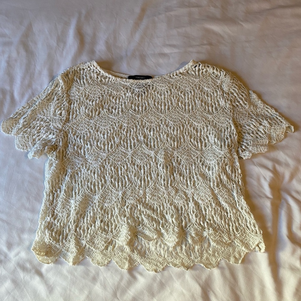 White crochet top